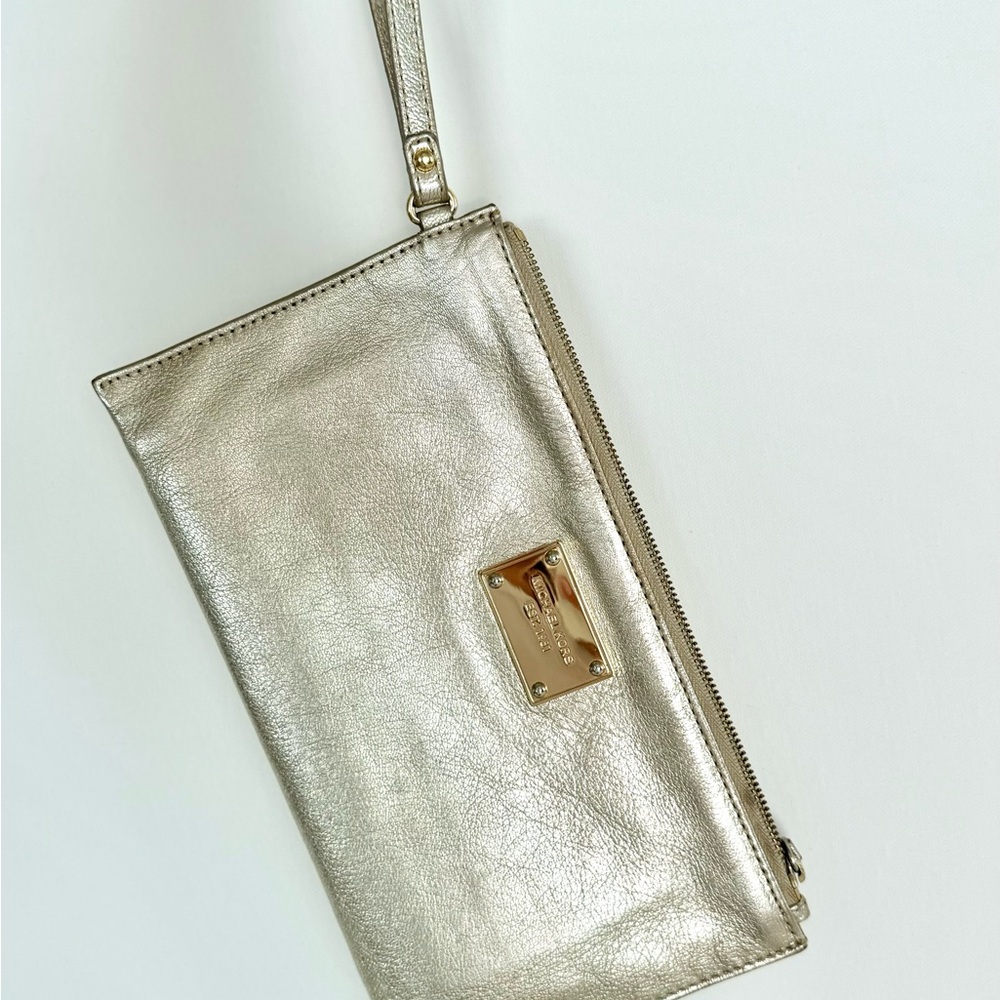 Michael Kors Gold Wristlet Clutch